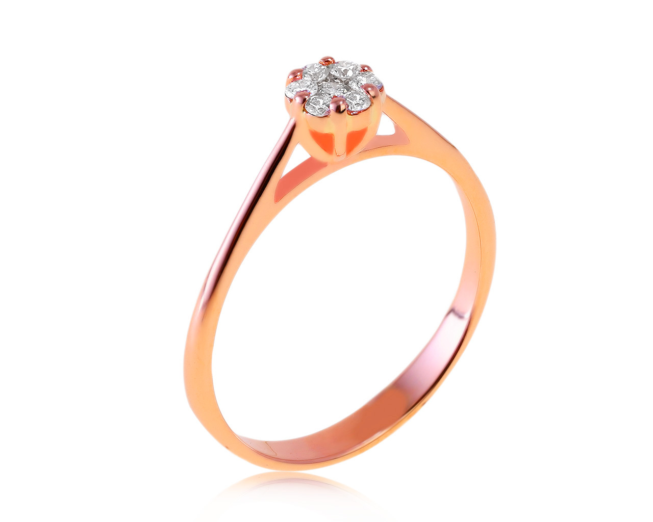 Оригинальное золотое кольцо с бриллиантами 0.10ct ЭПЛ Якутские бриллианты 140221/13