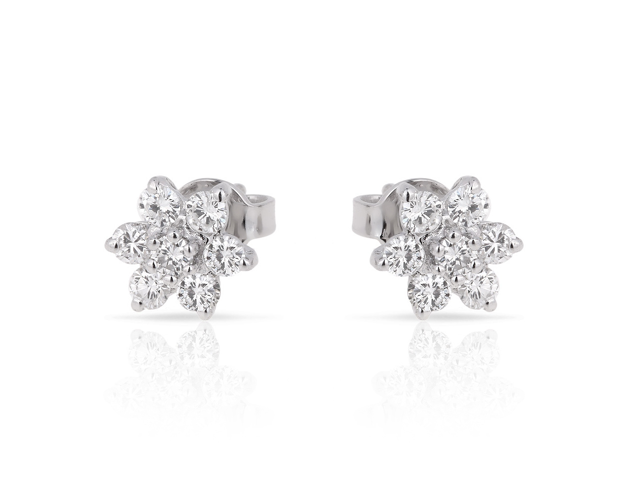 Нежные золотые серьги с бриллиантами 0.80ct Сертификат МГУ 120618/11