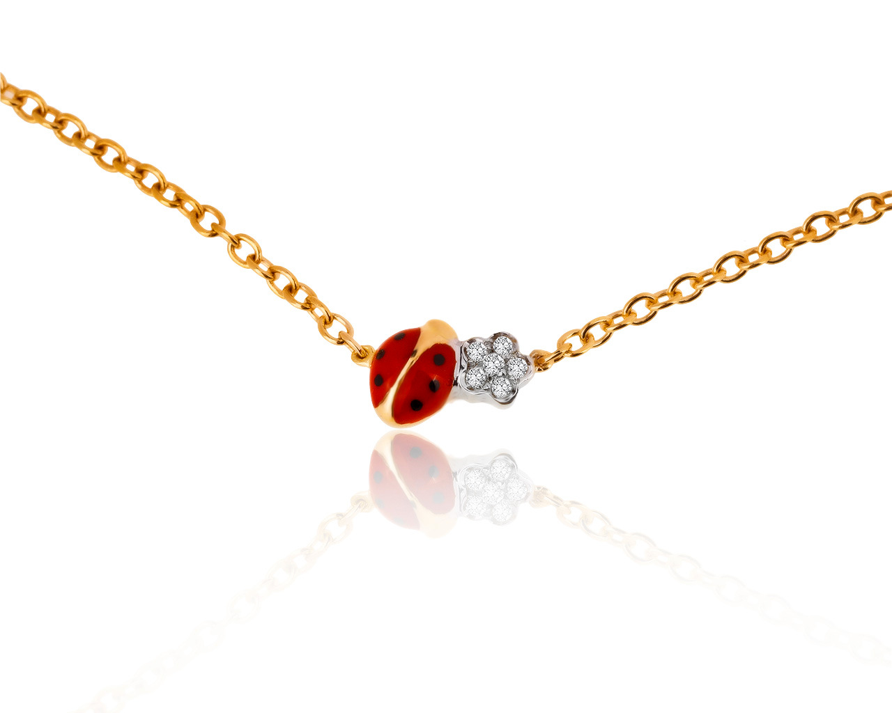 Оригинальное золотое колье с бриллиантами 0.06ct Aaron Basha 090320/6