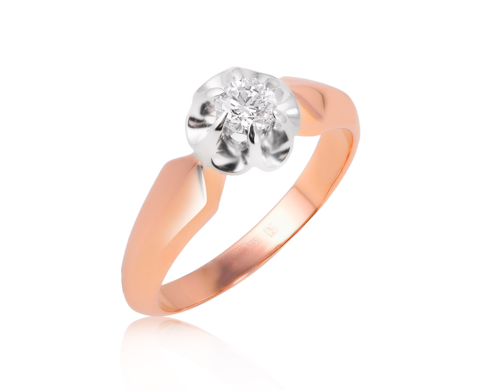 Золотое кольцо с бриллиантом 0.29ct 170825/3