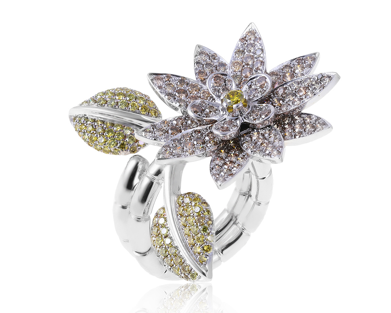 Праздничное золотое кольцо с бриллиантами 3.80ct 241120/3