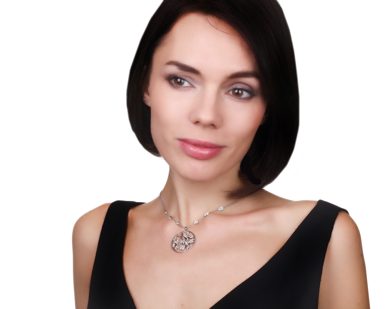 Оригинальный золотой кулон с бриллиантами 1.40ct Смоленские бриллианты