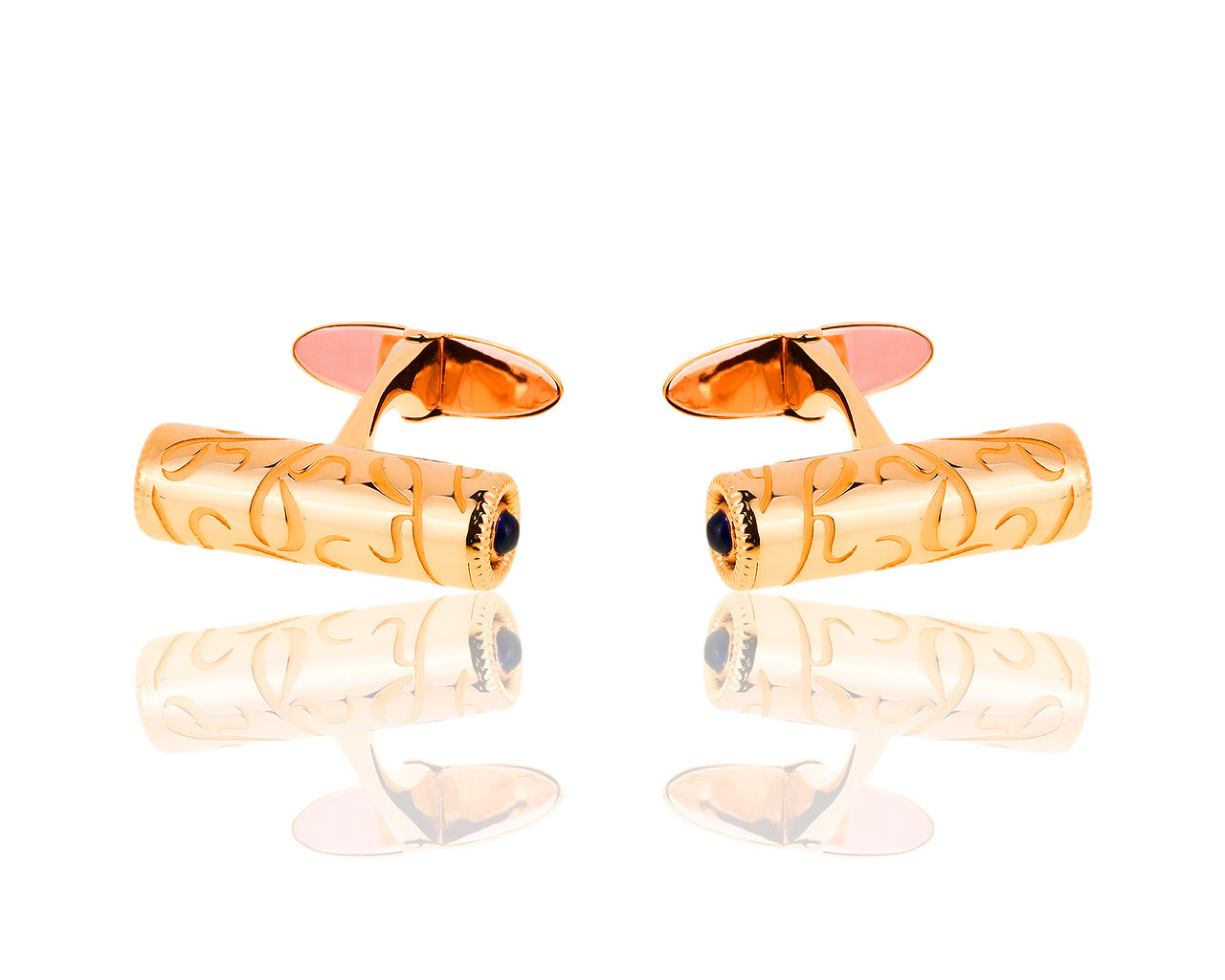 Золотые запонки с сапфирами 0.20ct Carrera y Carrera 220918/6