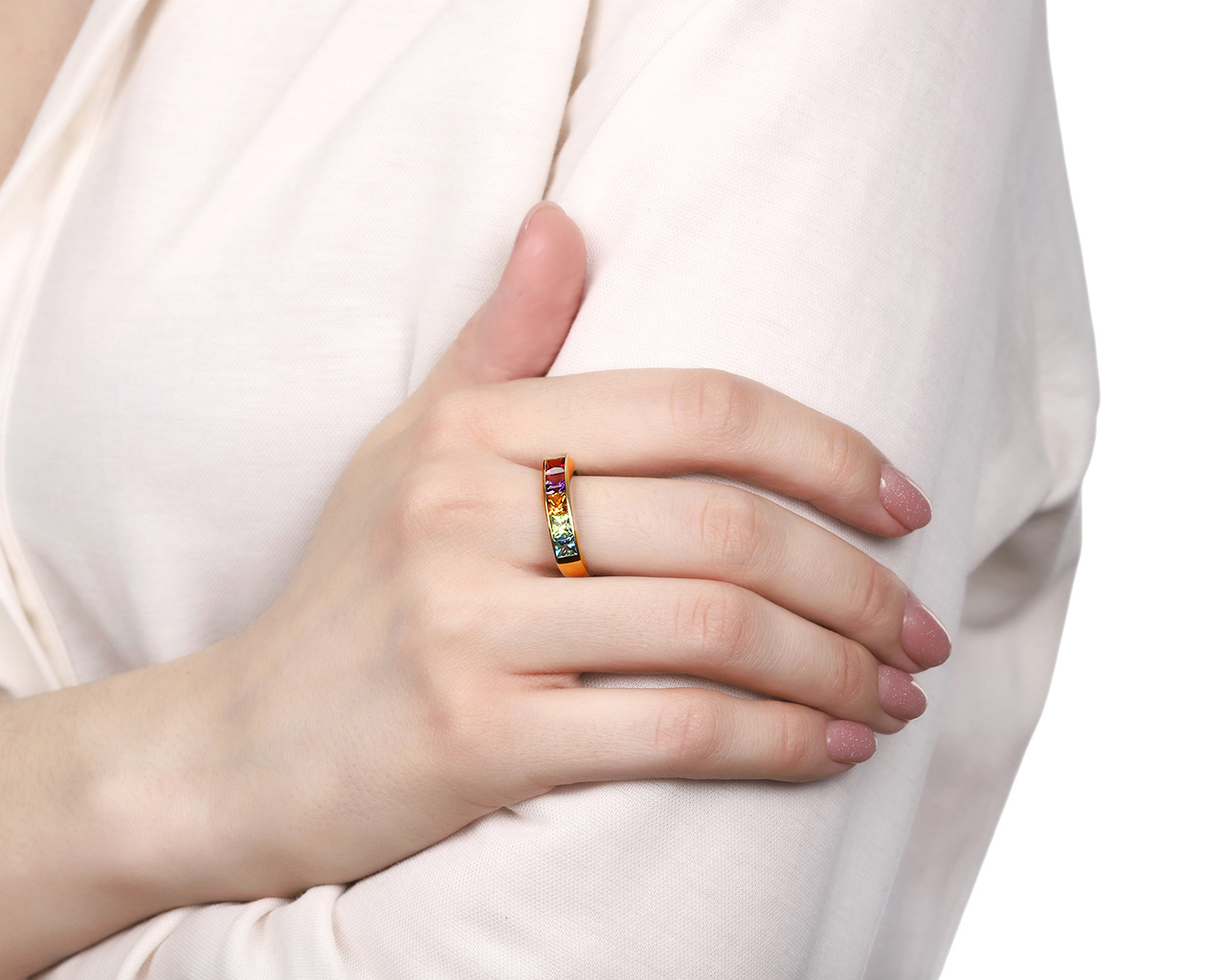 Оригинальное золотое кольцо с цветными камнями 1.45ct H.Stern