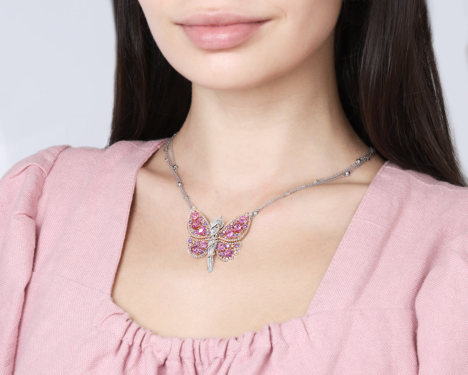 Оригинальное золотое колье с сапфирами 5.43ct Cluev