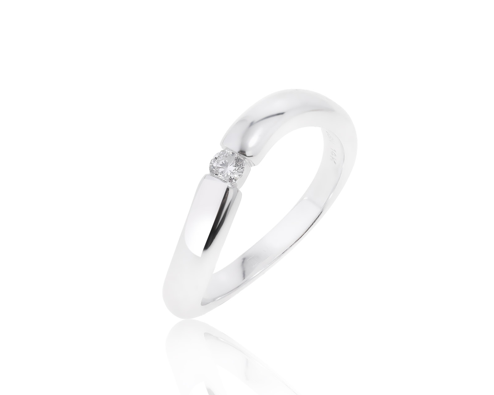 Изящное золотое кольцо с бриллиантом 0.09ct 090822/4