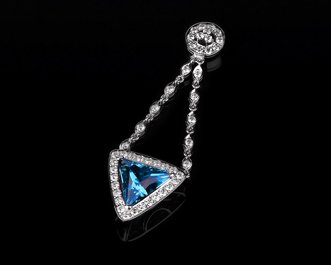 Золотая подвеска с топазом и бриллиантами 1.45ct 170217/6