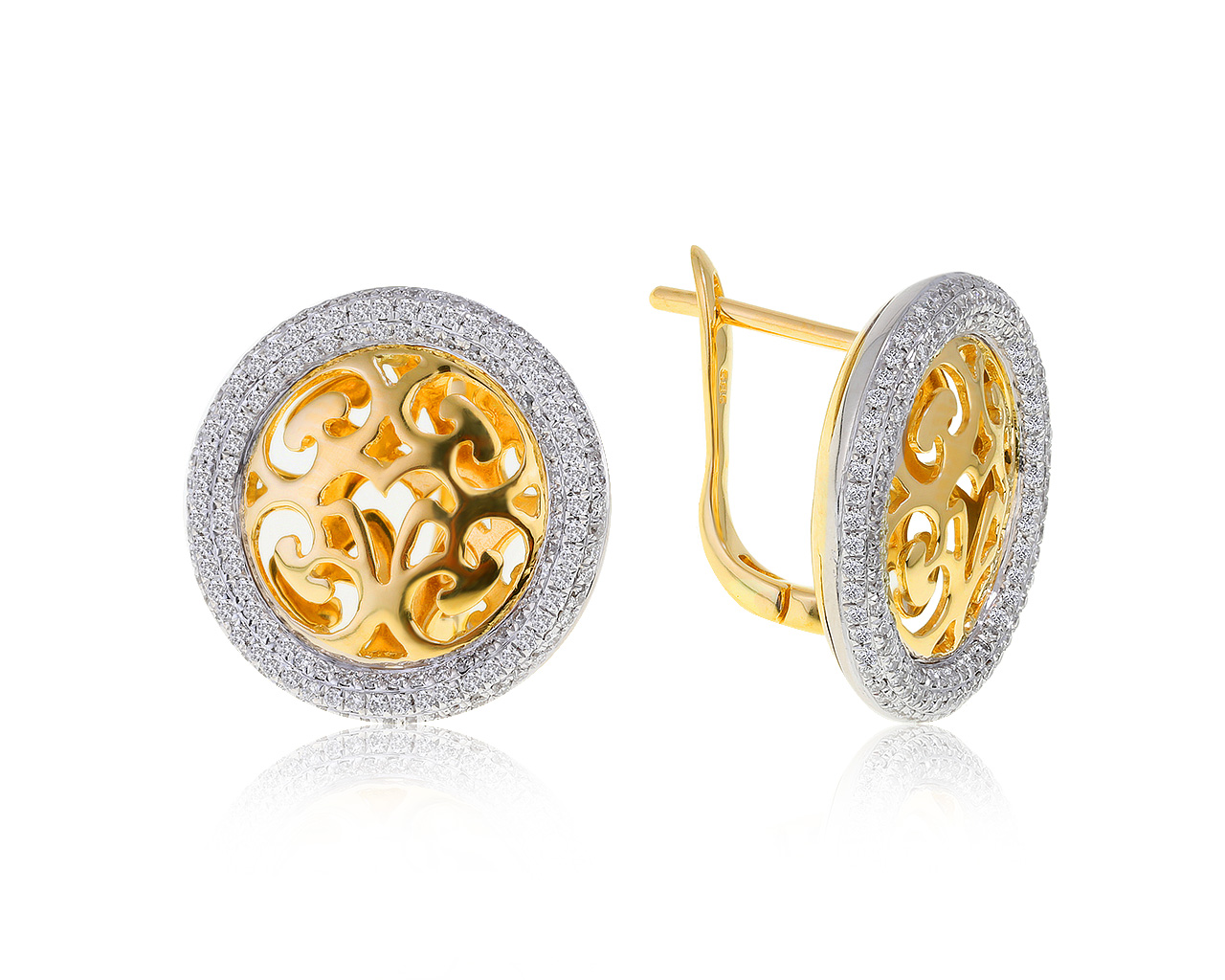 Восхитительные золотые серьги с бриллиантами 0.90ct 250521/13