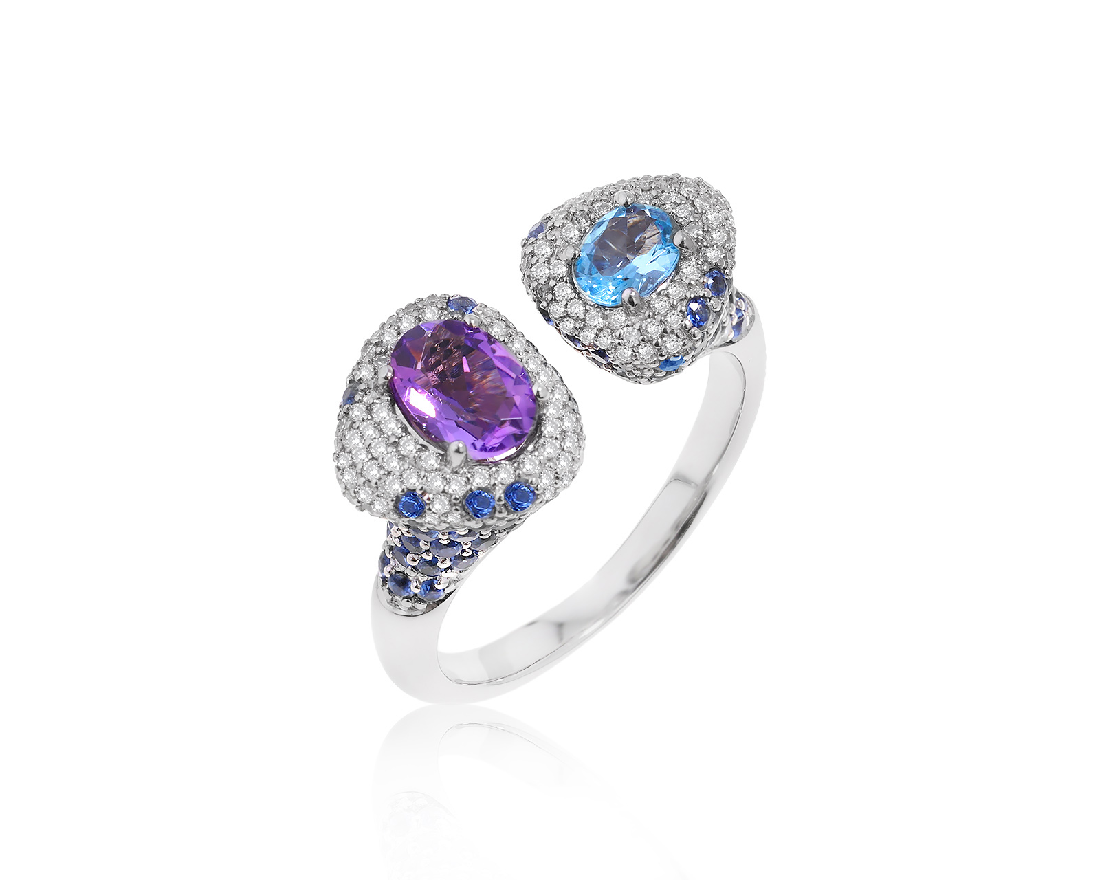 Золотое кольцо с цветными камнями 3.21ct 030624/8