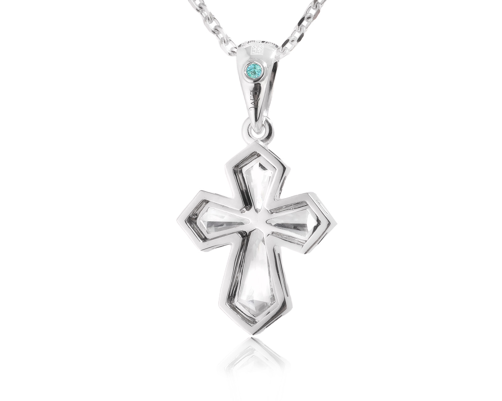 Золотой кулон с бриллиантами 0.57ct и турмалином параиба 0.01ct Evgeny Matveev