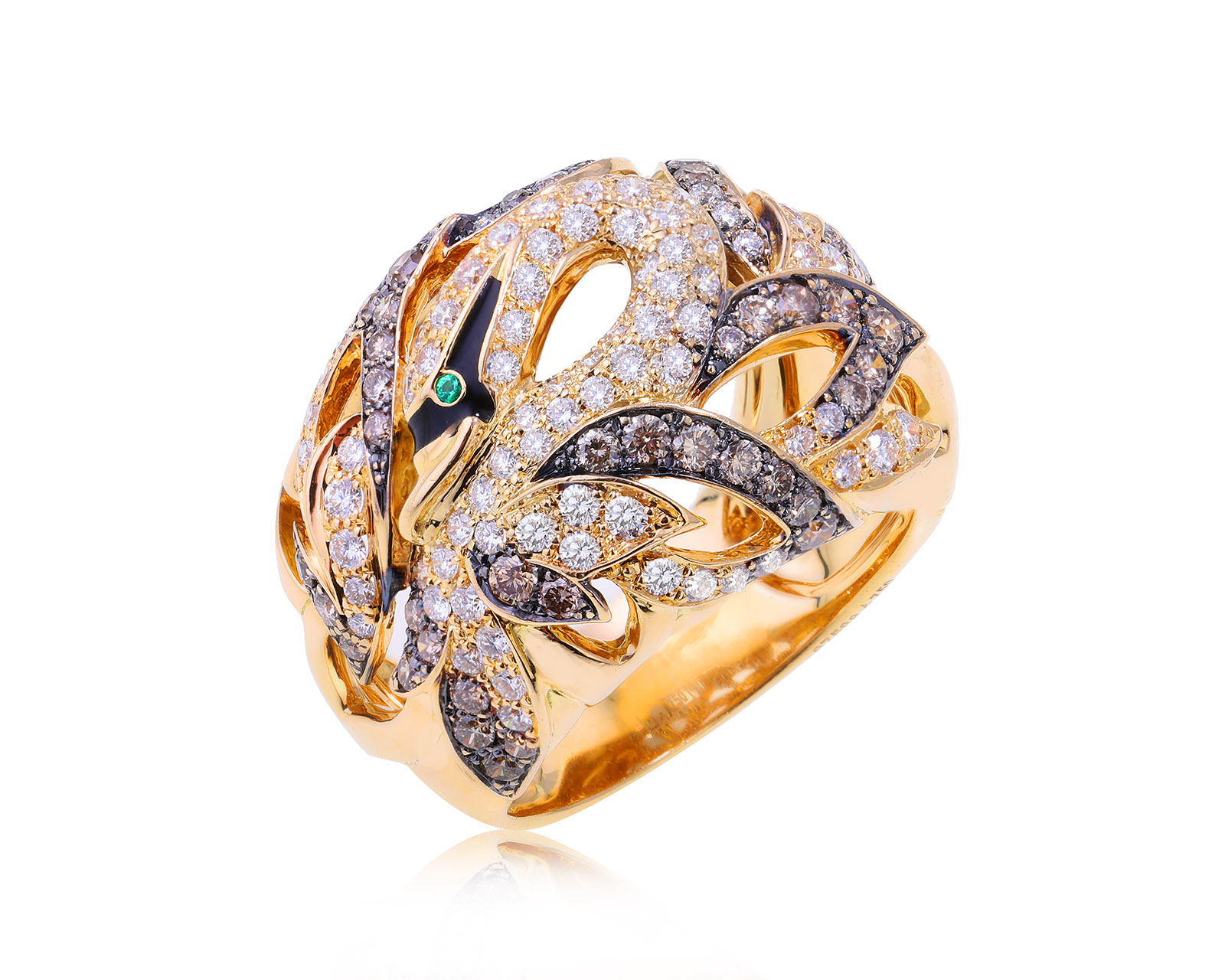 Оригинальное золотое кольцо Magerit Elegance Swan