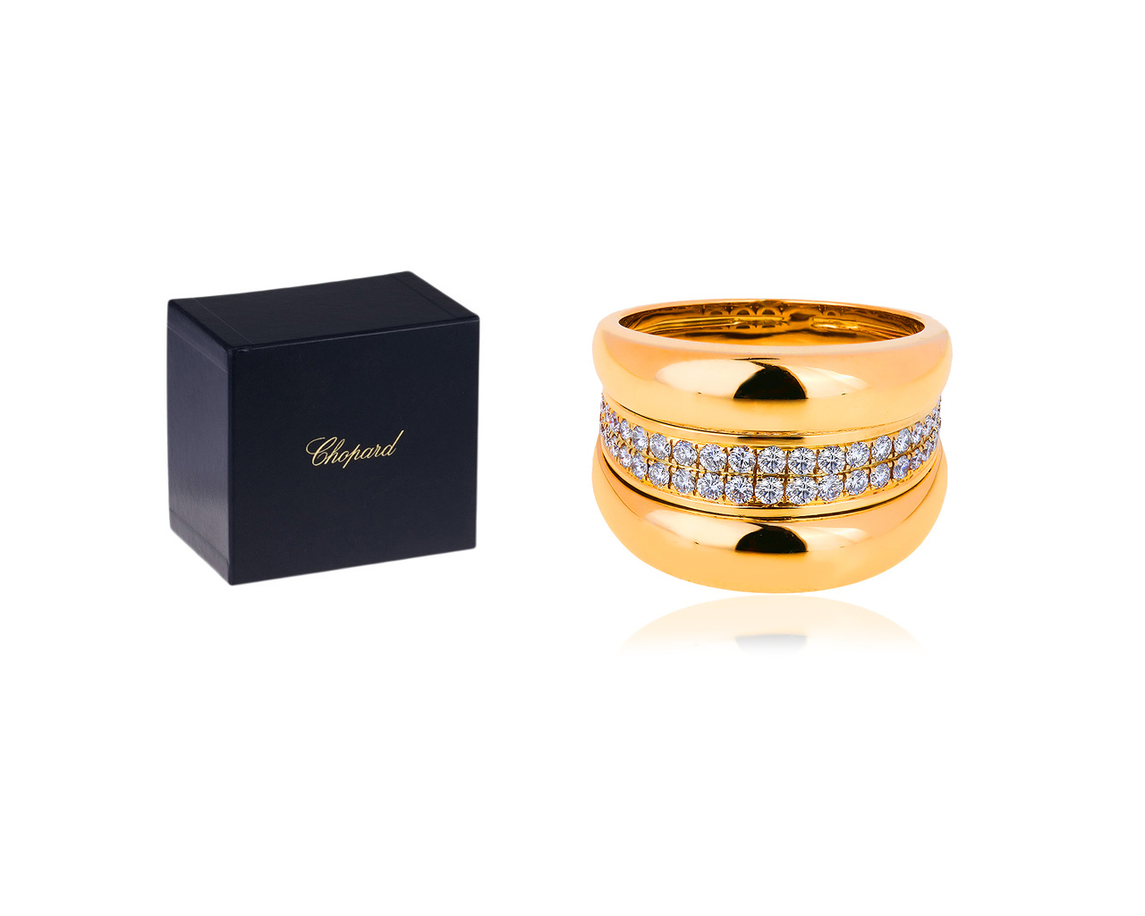 Золотое кольцо с бриллиантами 0.62ct Chopard La Strada