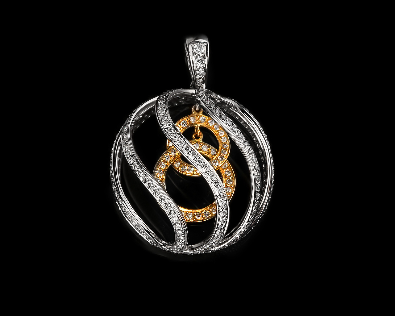 Прекрасная золотая подвеска с бриллиантами 1.35ct 200816/3