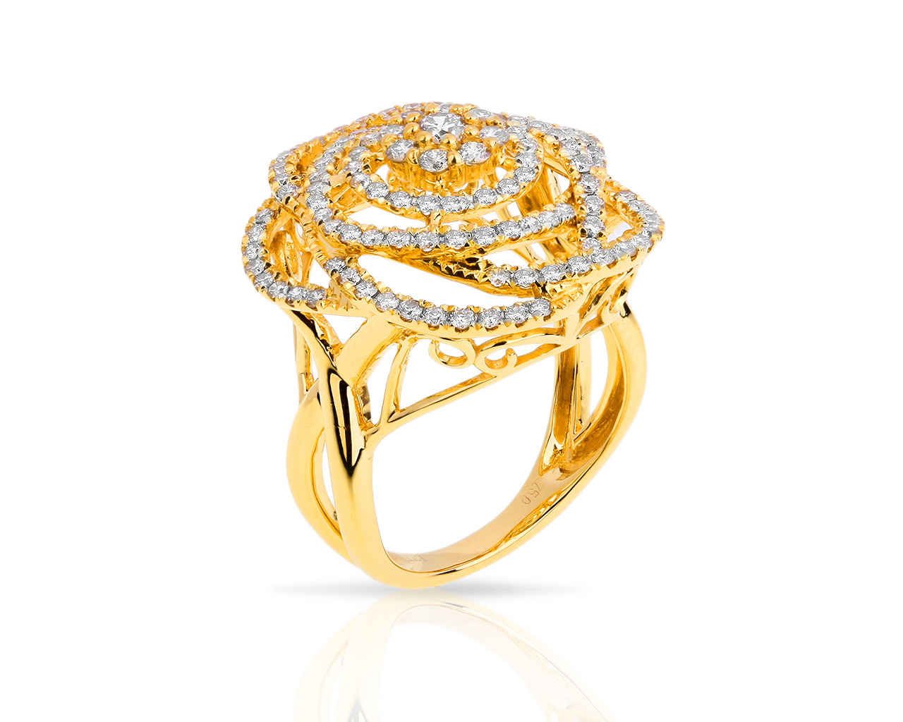 Престижное золотое кольцо с бриллиантами 1.50ct LTJ 100318/8