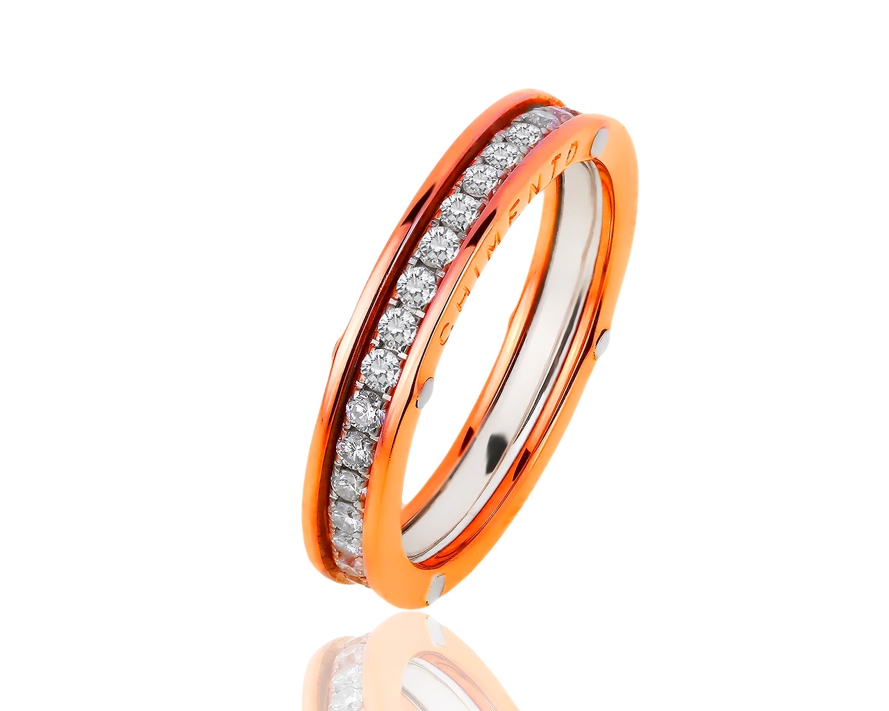 Оригинальное золотое кольцо-дорожка с бриллиантами 0.65ct Chimento