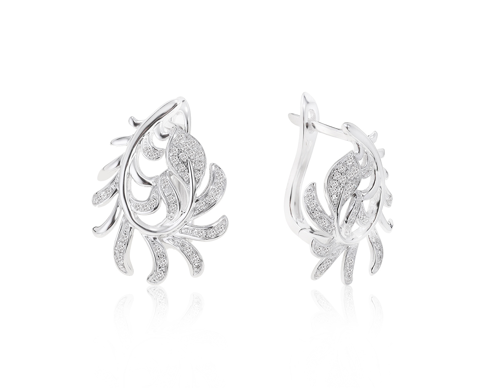 Красивые золотые серьги с бриллиантами 0.47ct 011221/16