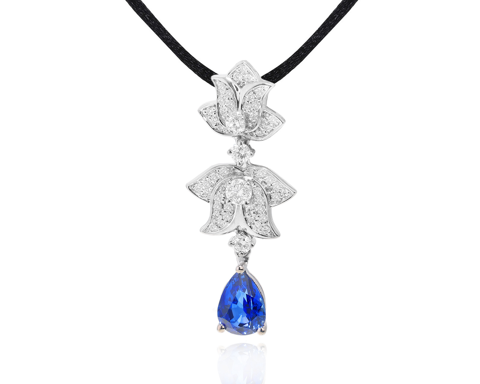 Золотой кулон с сапфиром 1.95ct и бриллиантами 0.79ct 110324/2