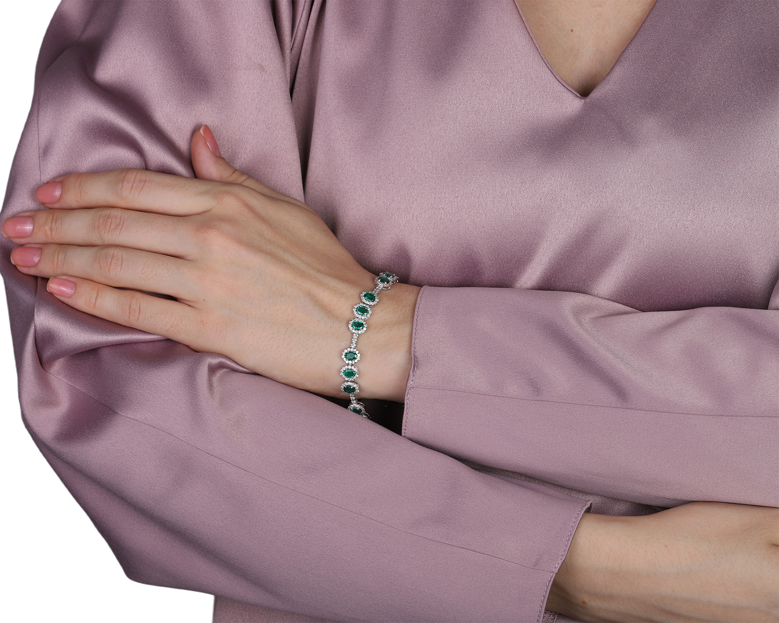 Золотой браслет с изумрудами 5.40ct и бриллиантами 2.10ct