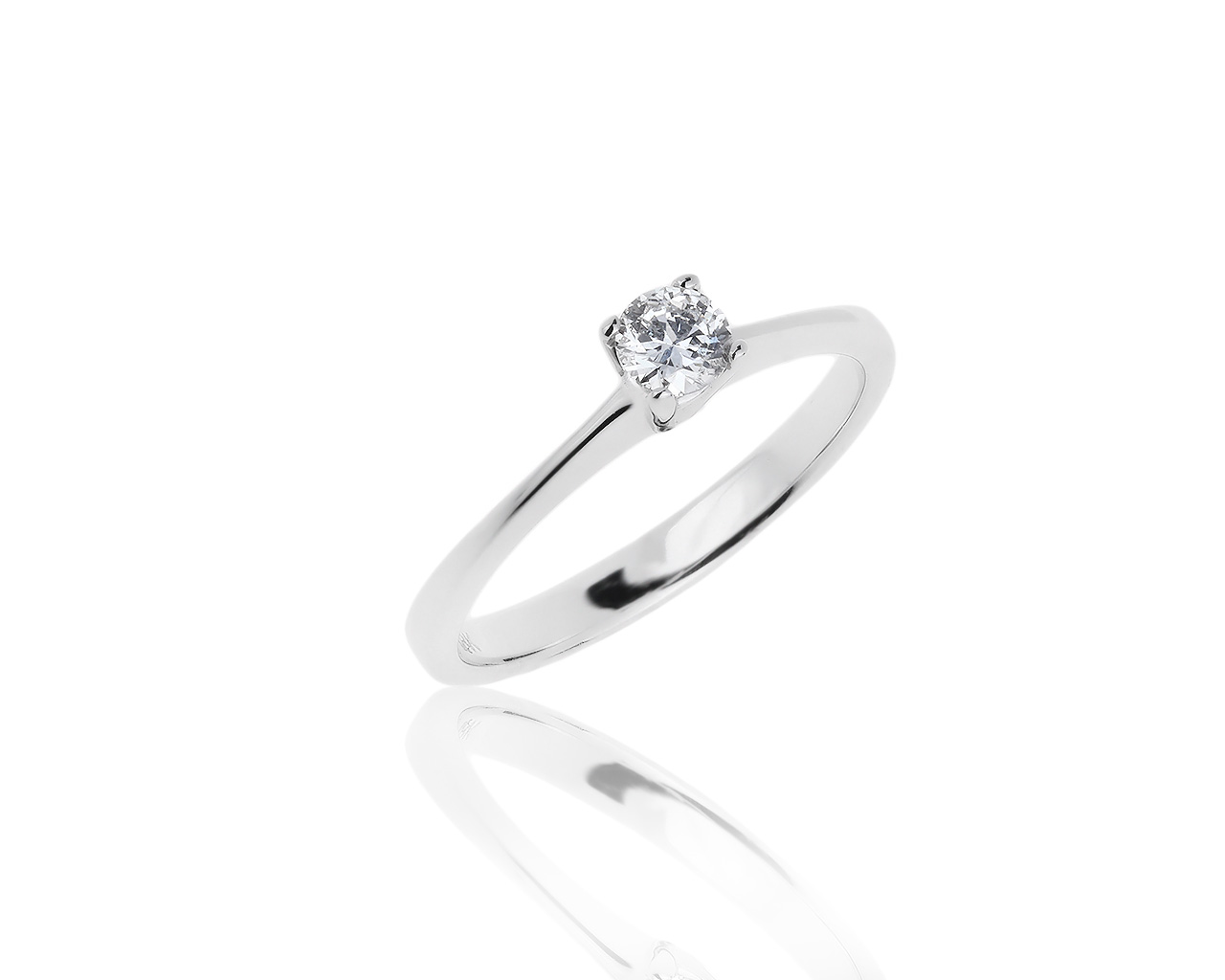 Изящное золотое кольцо с бриллиантом 0.22ct 021019/2