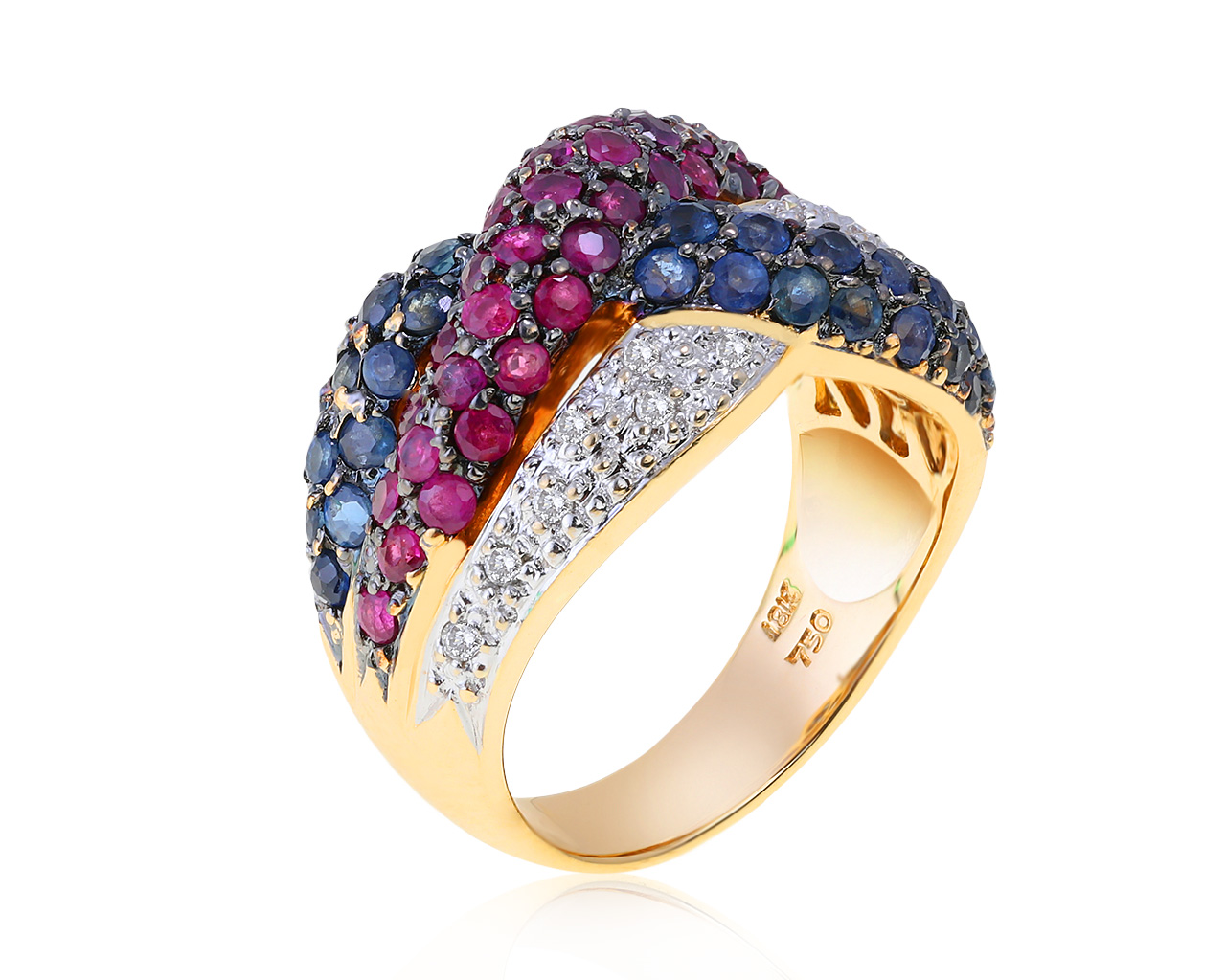 Роскошное золотое кольцо с рубинами 1.15ct 060521/29