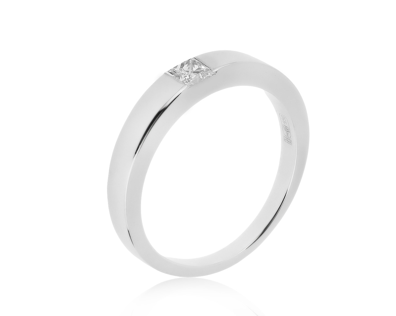 Классическое платиновое кольцо с бриллиантом 0.19ct 170820/1
