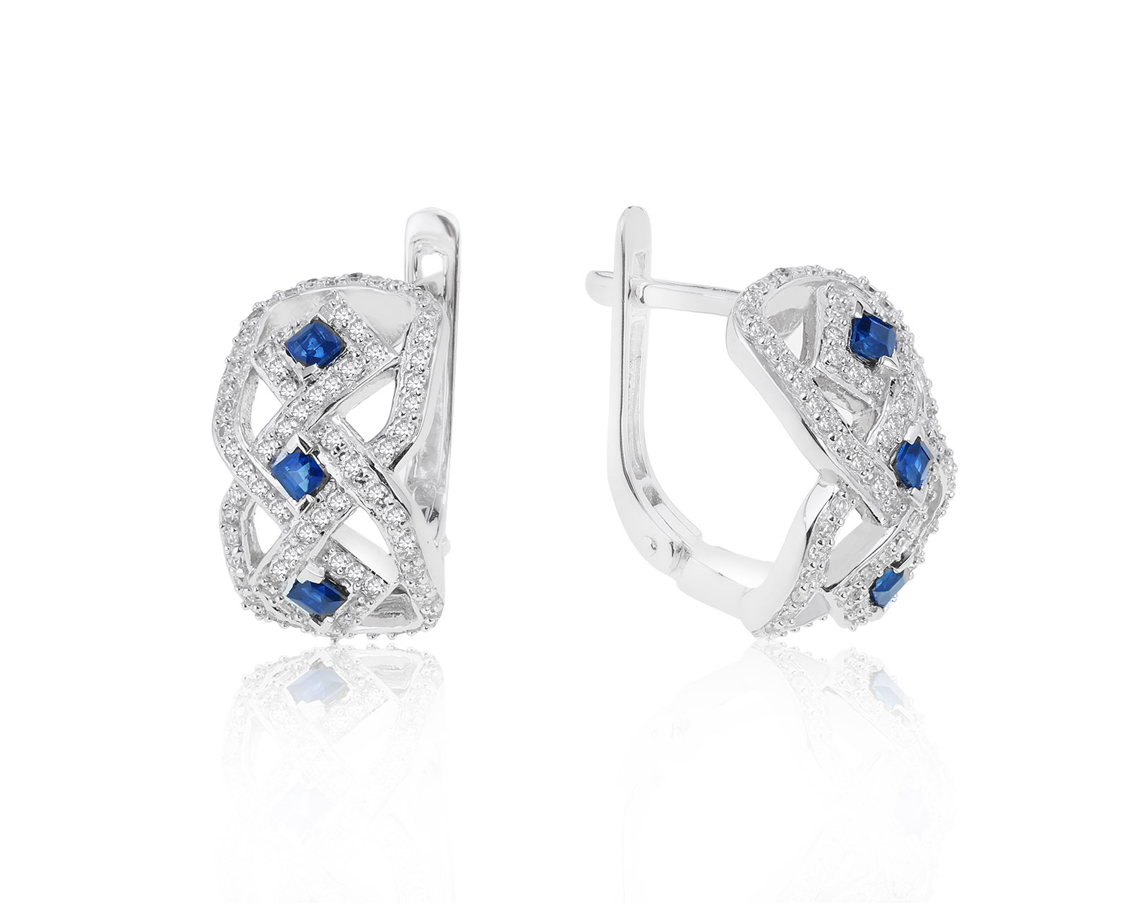 Притягательные золотые серьги с сапфирами 0.36ct 120222/10