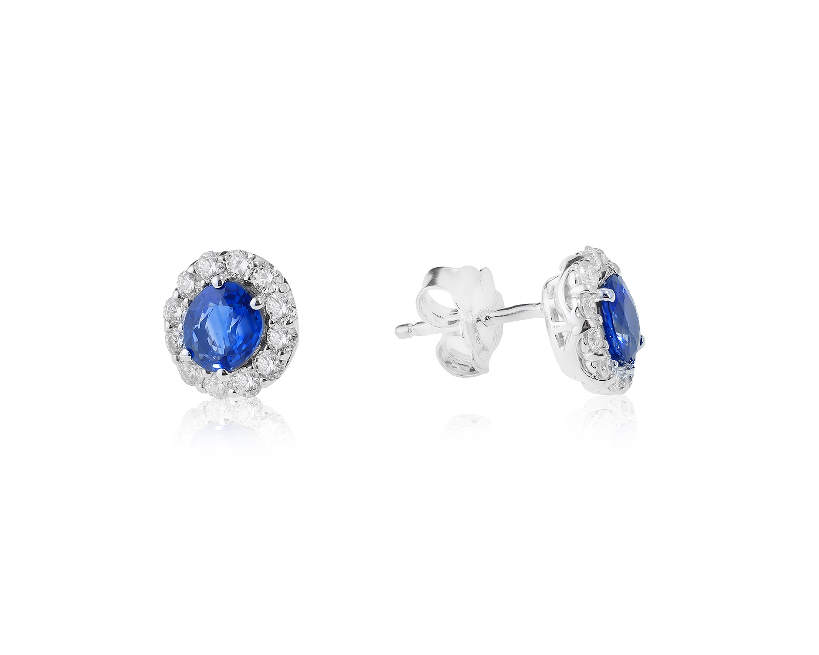Оригинальные золотые серьги с сапфирами 1.31ct Chimento 210124/6