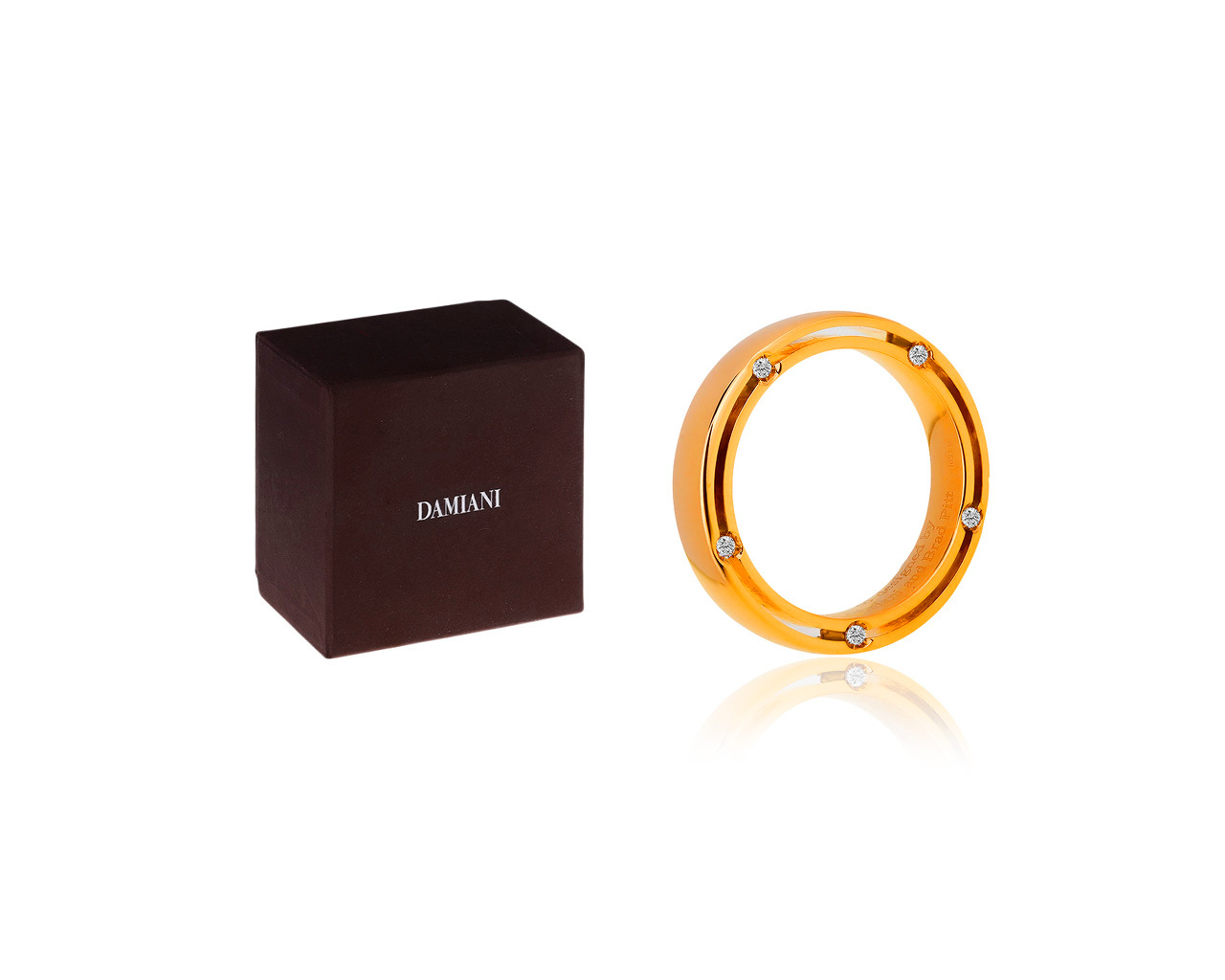 Оригинальное золотое кольцо с бриллиантами 0,08ct Damiani D.Side