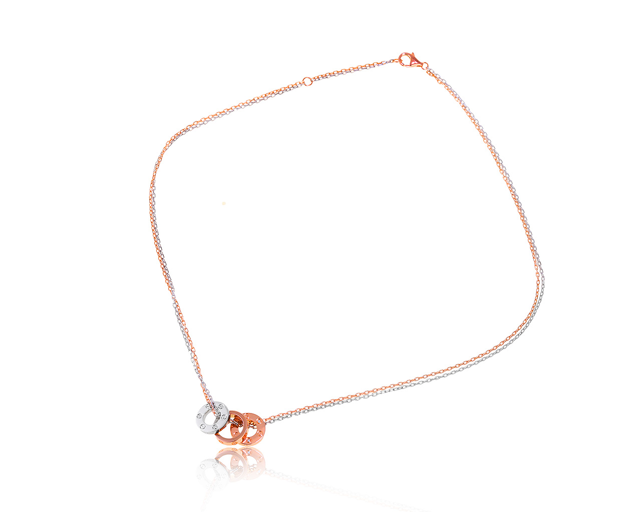 Оригинальное золотое колье с бриллиантами 0.01ct Cartier Love