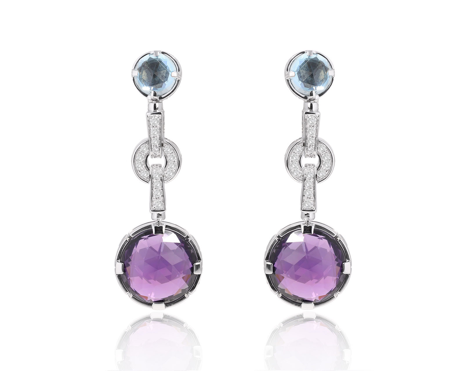 Оригинальные золотые серьги с аметистами 19.20ct Bvlgari Parentesi Cocktail 120824/8