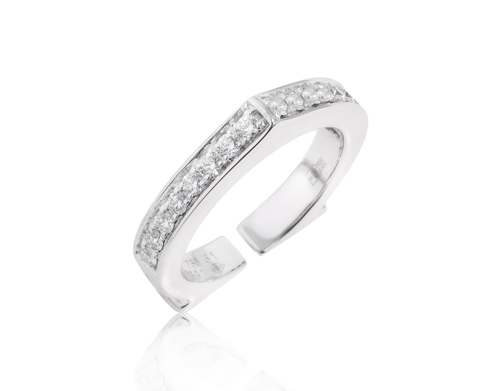 Оригинальное золотое кольцо с бриллиантами 0.40ct Cartier Flat C Cartier 040824/1