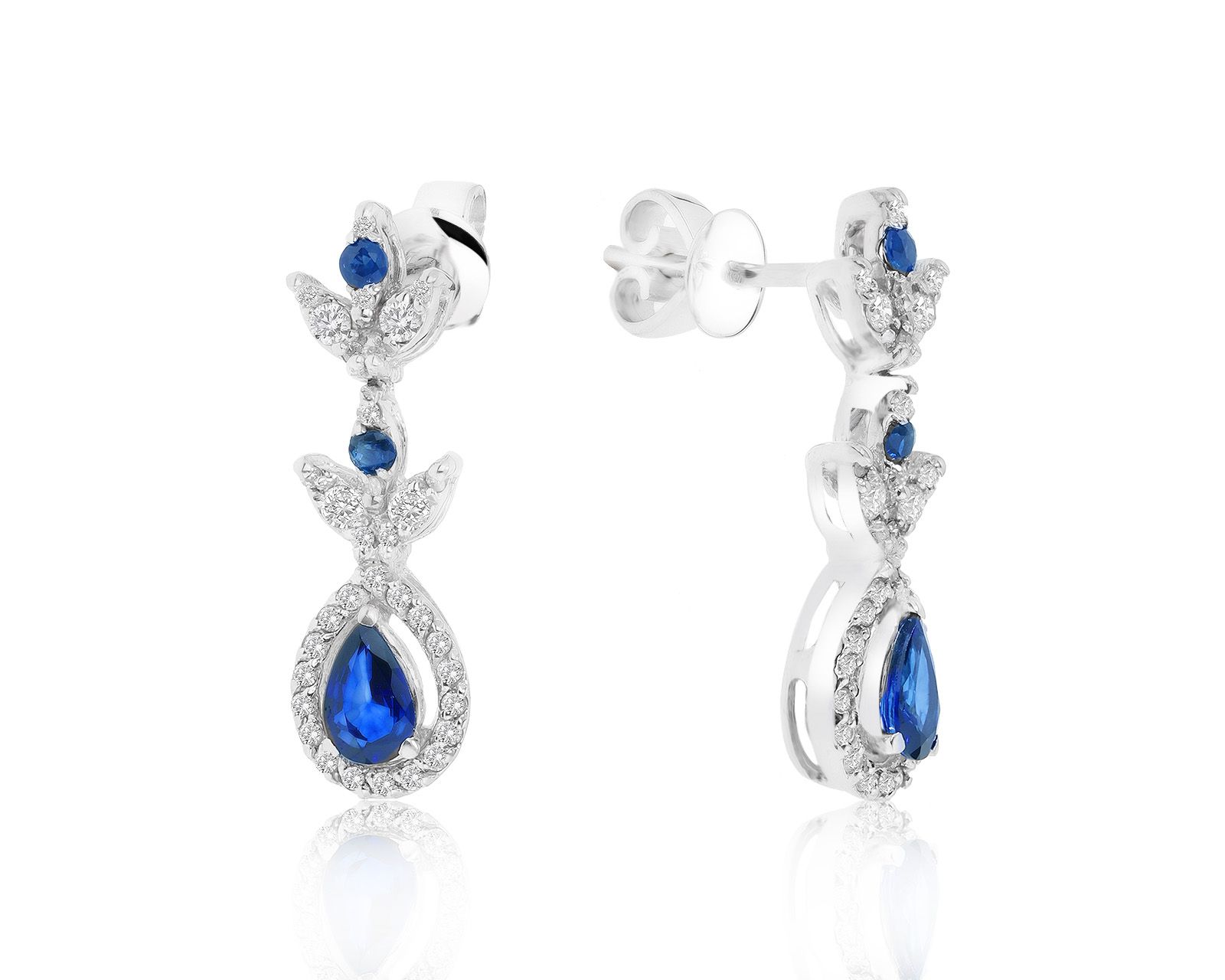 Прекрасные золотые серьги с сапфирами 0.59ct 230421/11