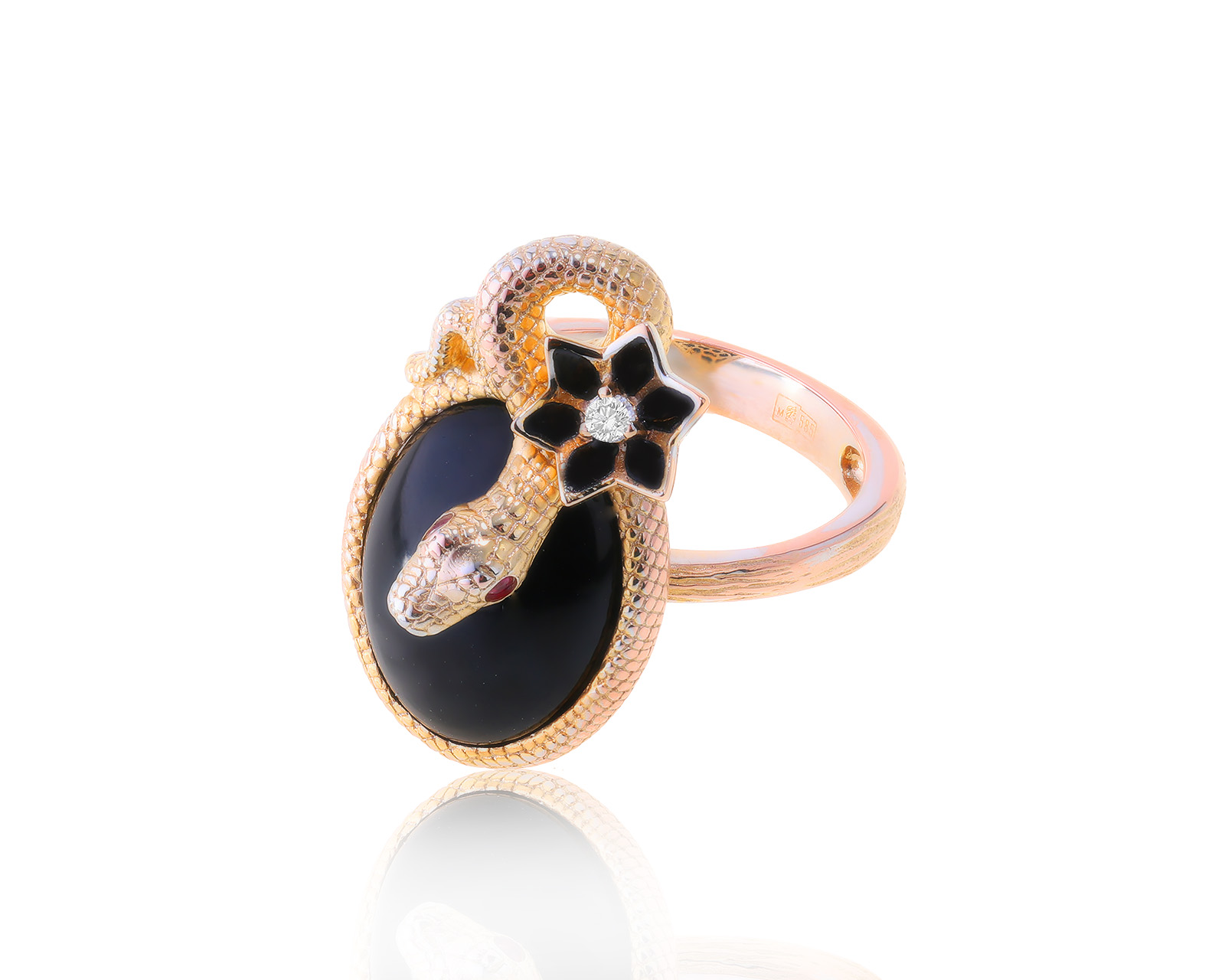 Оригинальное золотое кольцо с ониксом 5.50ct Roberto Bravo