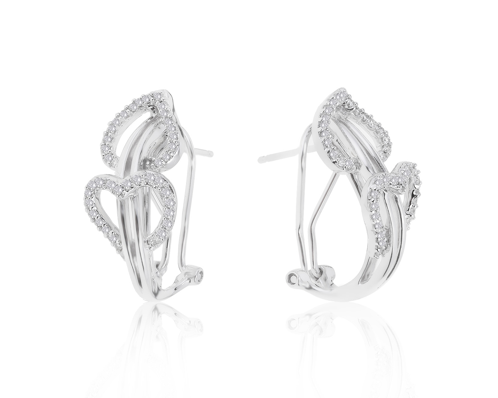 Нарядные золотые серьги с бриллиантами 0.41ct 180222/2