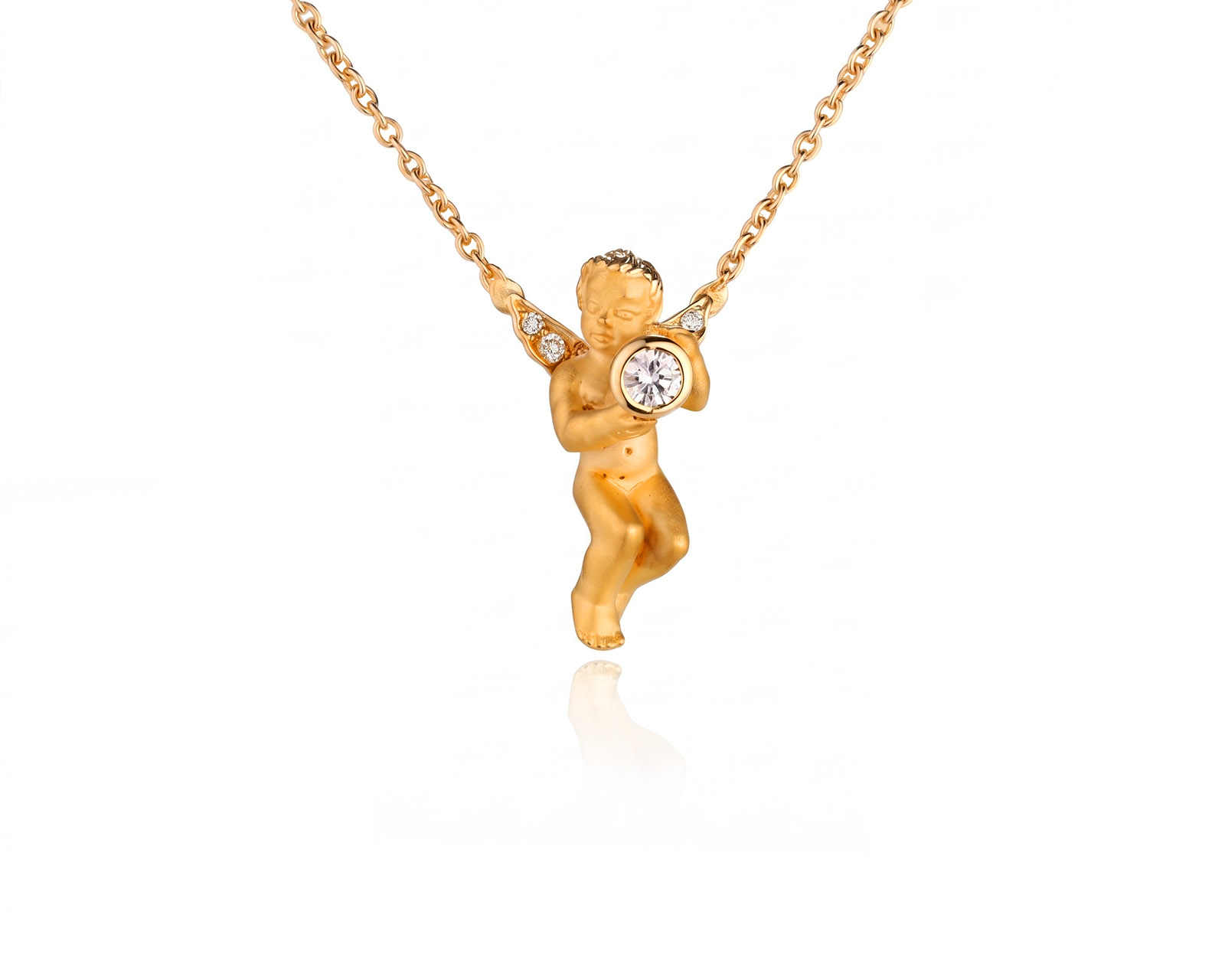 Оригинальное золотое колье с бриллиантами 0.16ct Carrera y Carrera My Angel 120726/3