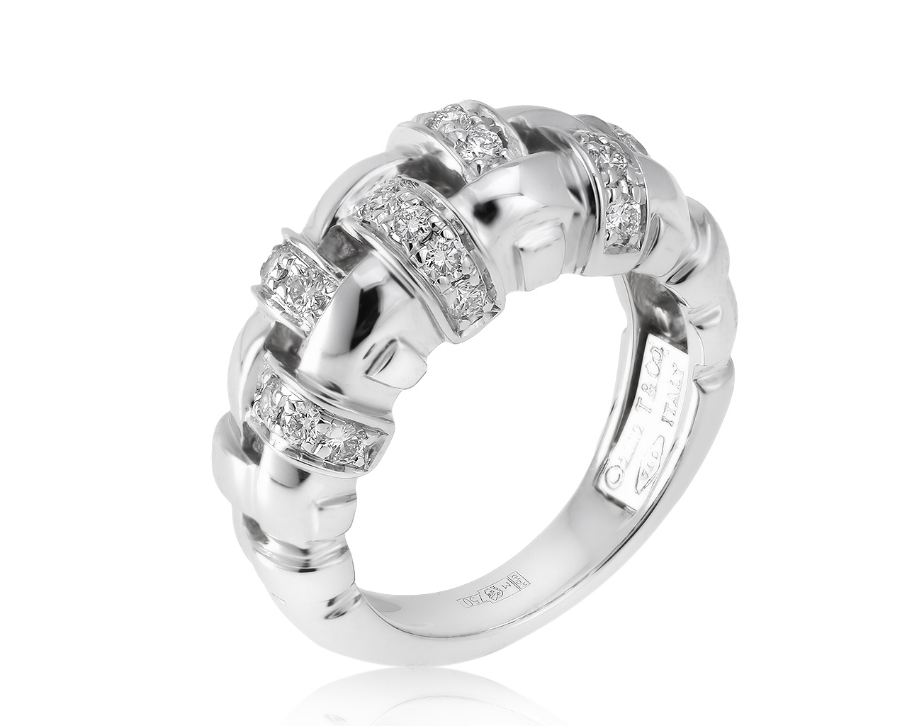 Оригинальное золотое кольцо с бриллиантами 0.36ct Tiffany&Co 101120/2