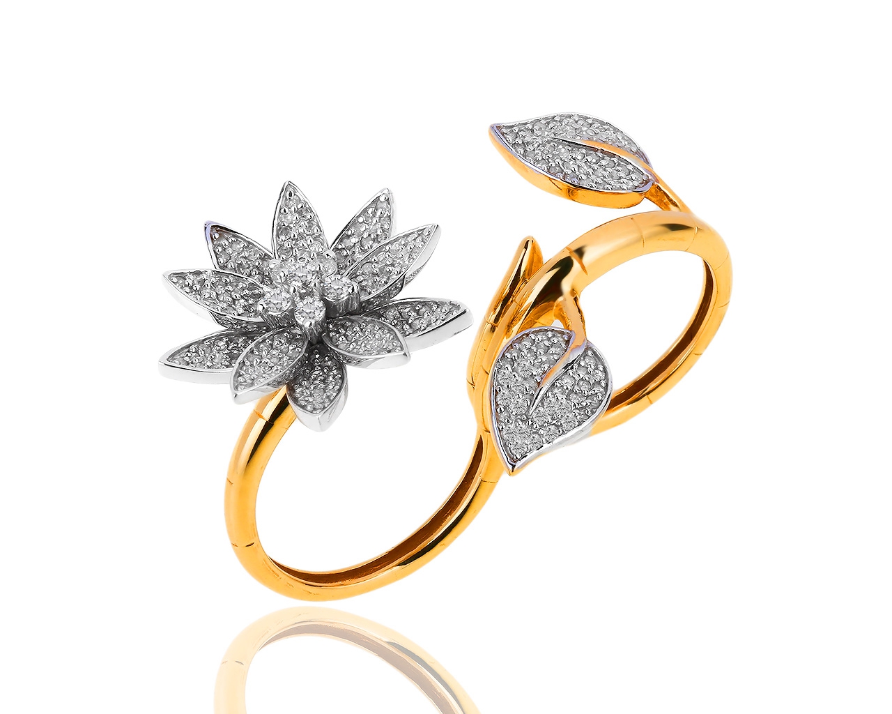 Прекрасное золотое кольцо с бриллиантами 0.87ct 130219/11