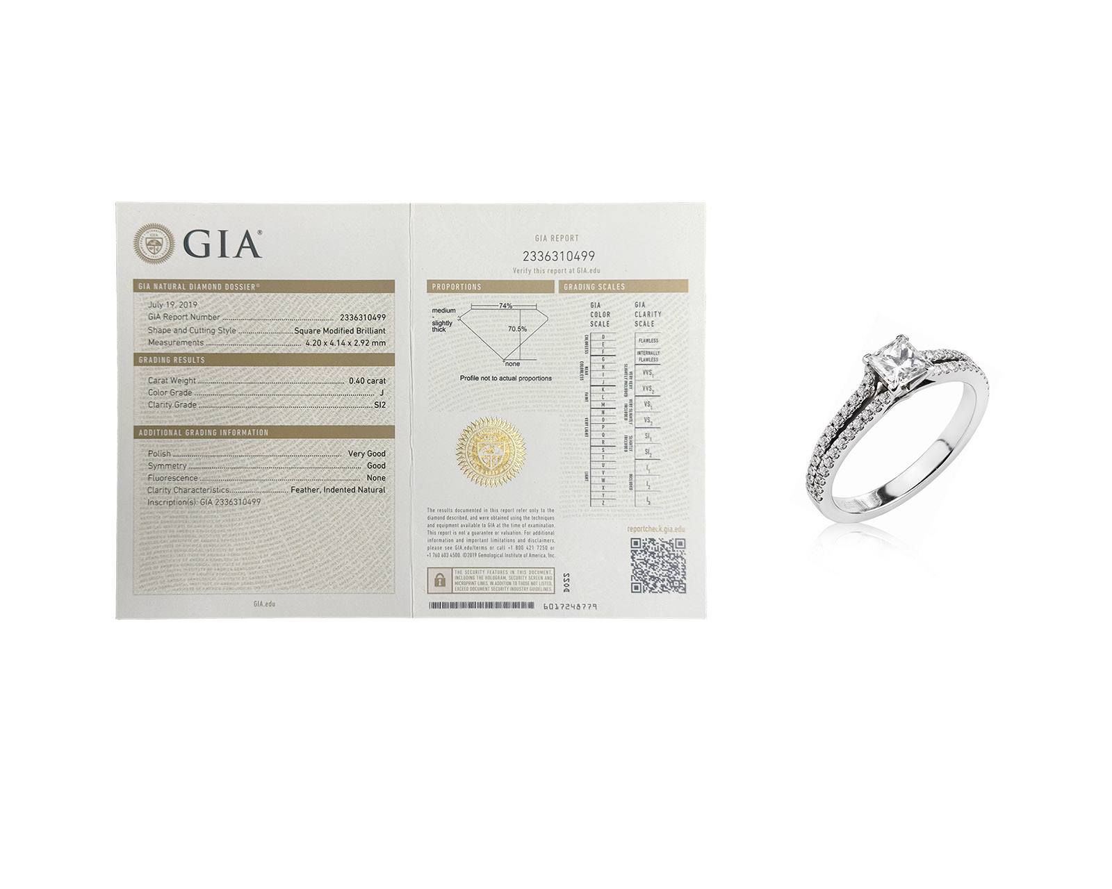 Золотое кольцо с бриллиантом 0.59ct