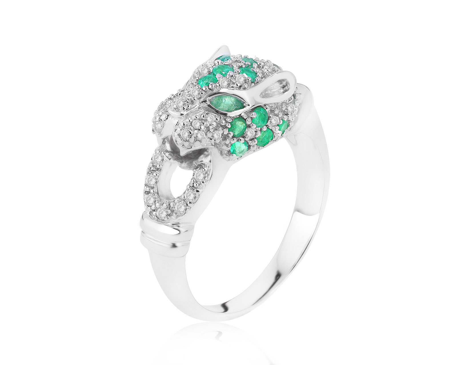 Прекрасное золотое кольцо с изумрудами 0.94ct 241221/12