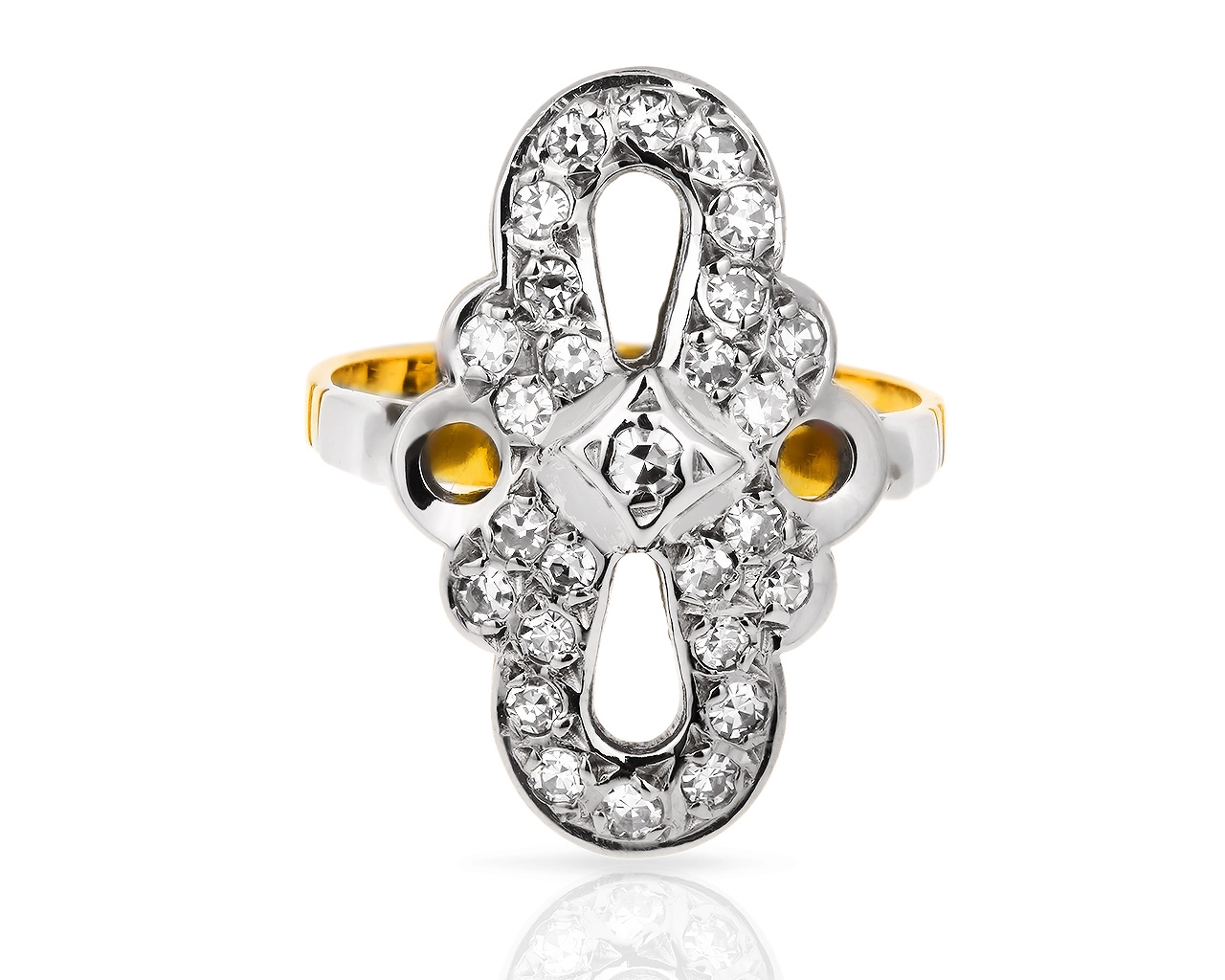 Классическое золотое кольцо с бриллиантами 0.50ct 270318/2