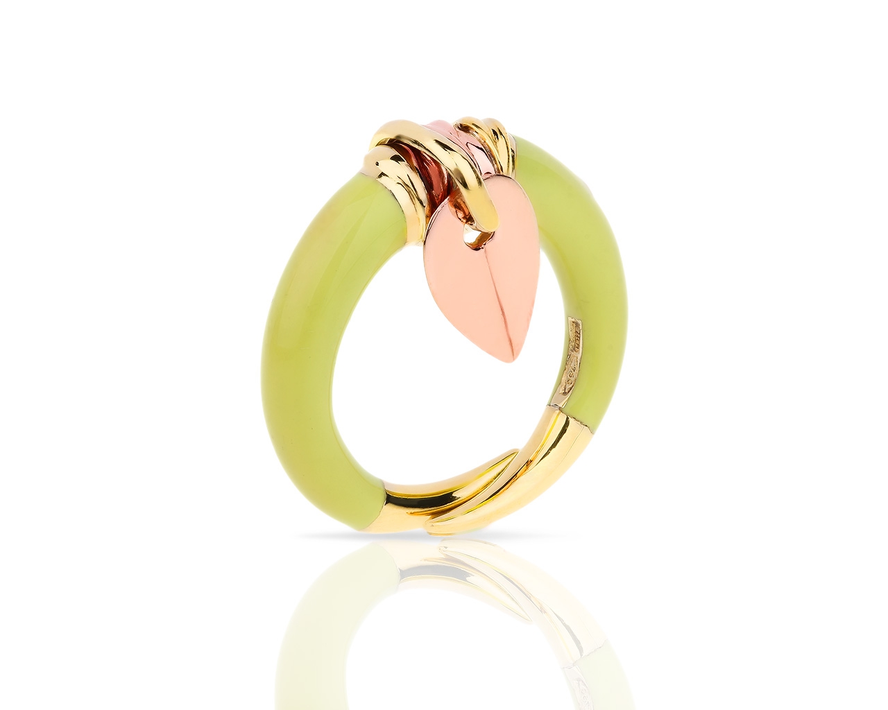 Итальянское золотое кольцо с эмалью Nouvelle Bague 030318/2