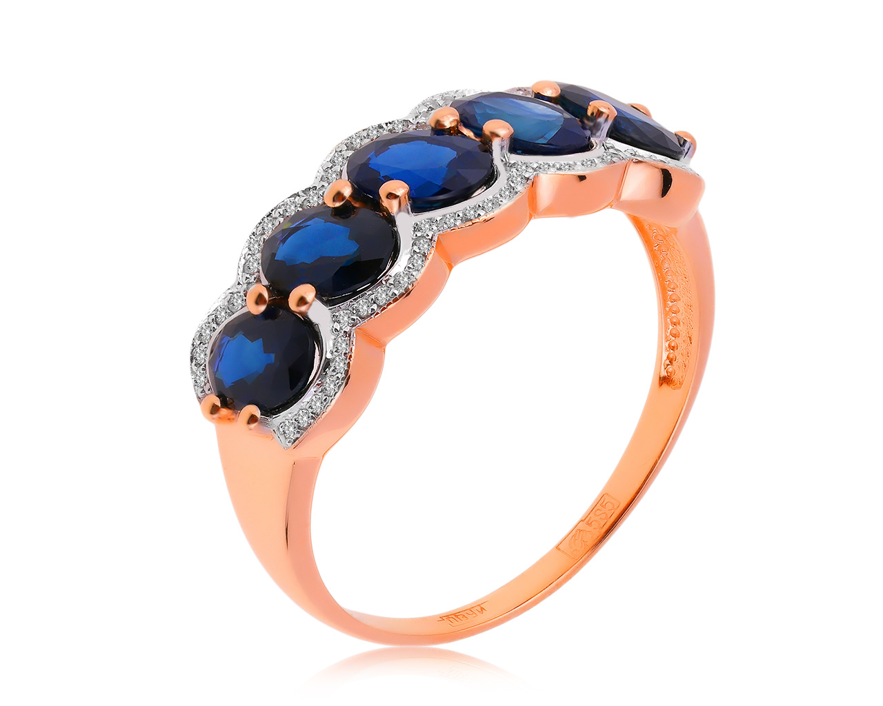 Притягательное золотое кольцо с сапфирами 2.51ct 280920/22