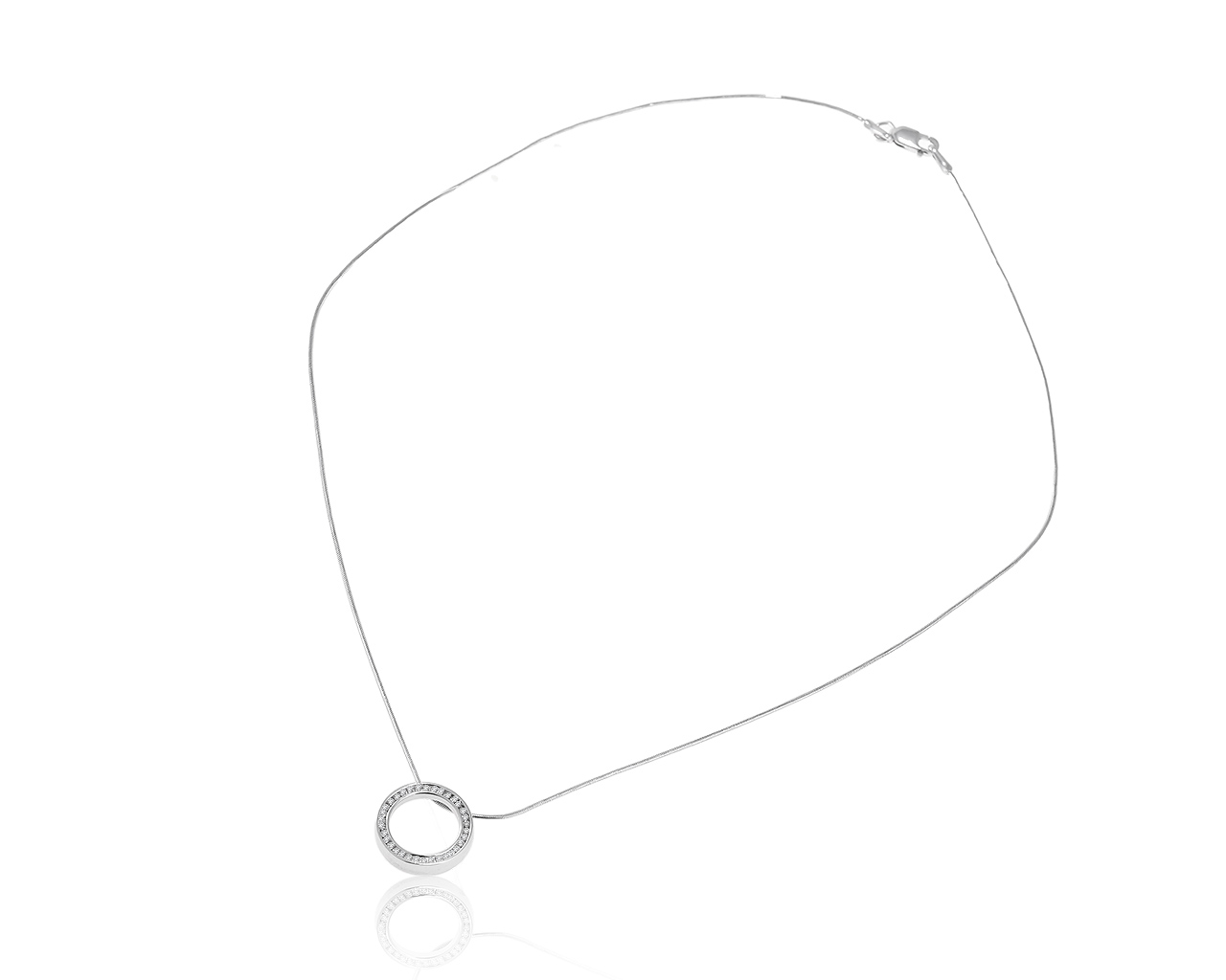 Стильный золотой кулон с бриллиантами 0.10ct