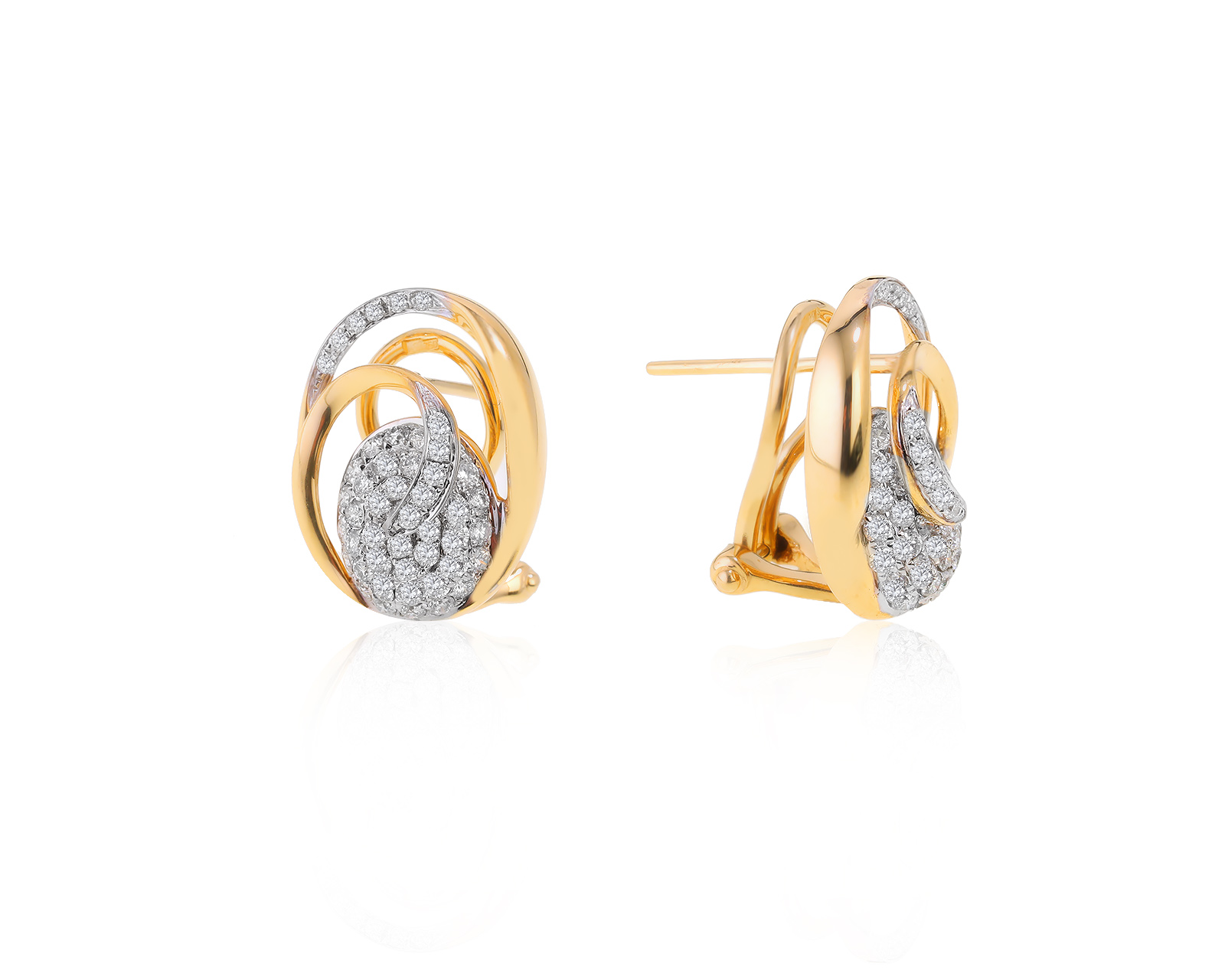 Безупречные золотые серьги с бриллиантами 0.84ct 230522/5