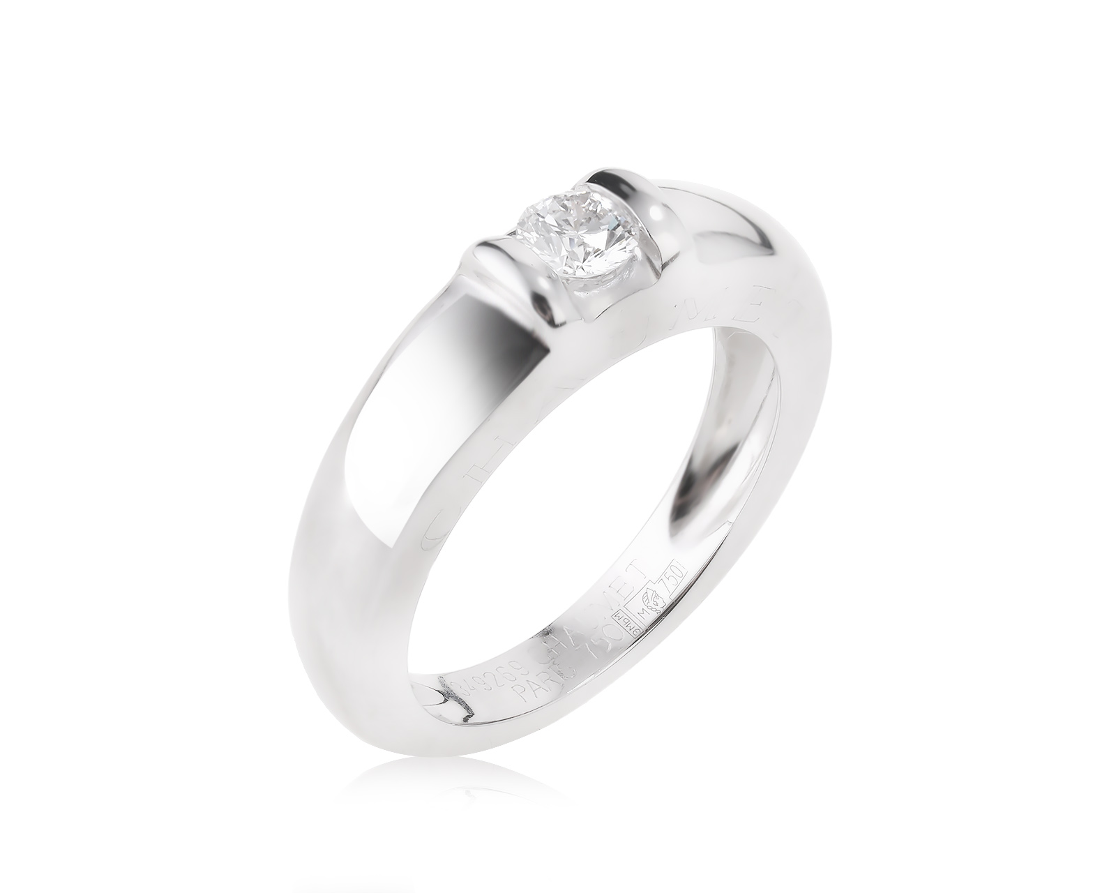 Оригинальное золотое кольцо с бриллиантом 0.23ct Chaumet 290823/1