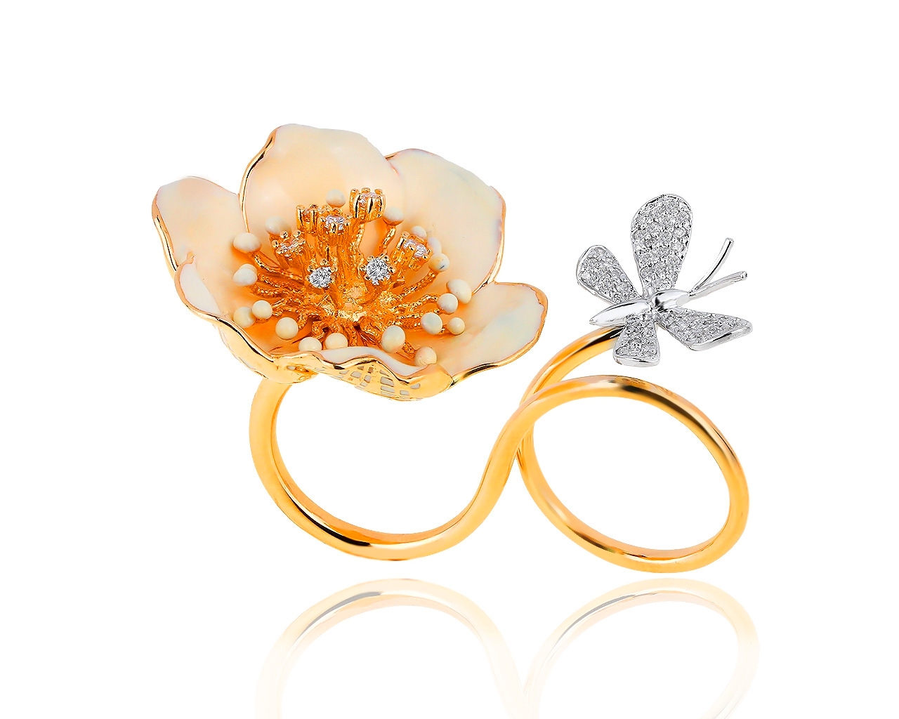 Оригинальное золотое кольцо с бриллиантами Roberto Bravo 160519/8