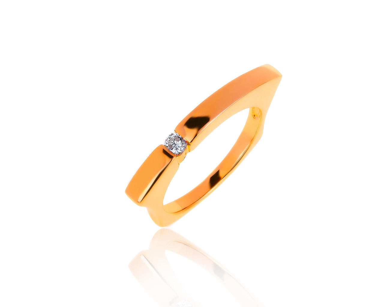 Изысканное золотое кольцо с бриллиантами 0.28ct