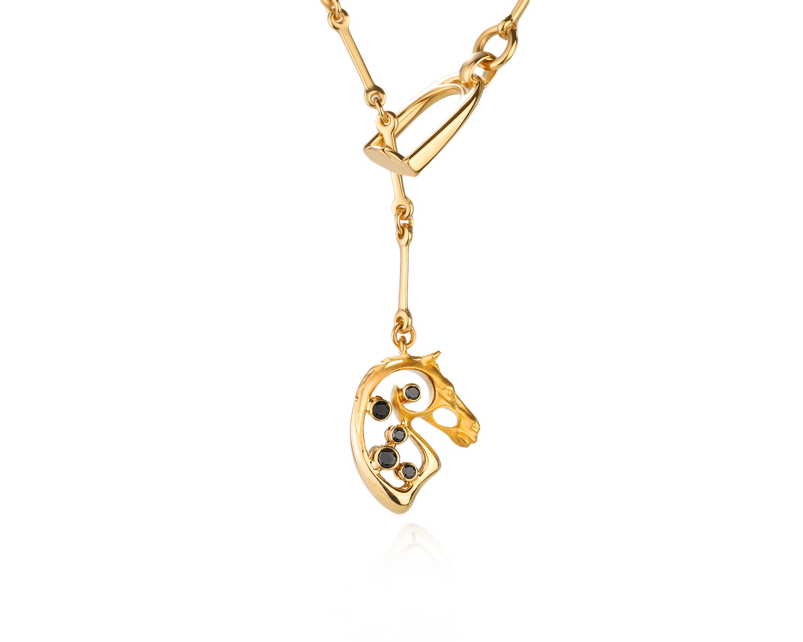 Оригинальное золотое колье с бриллиантами 0.28ct Carrera y Carrera Horse