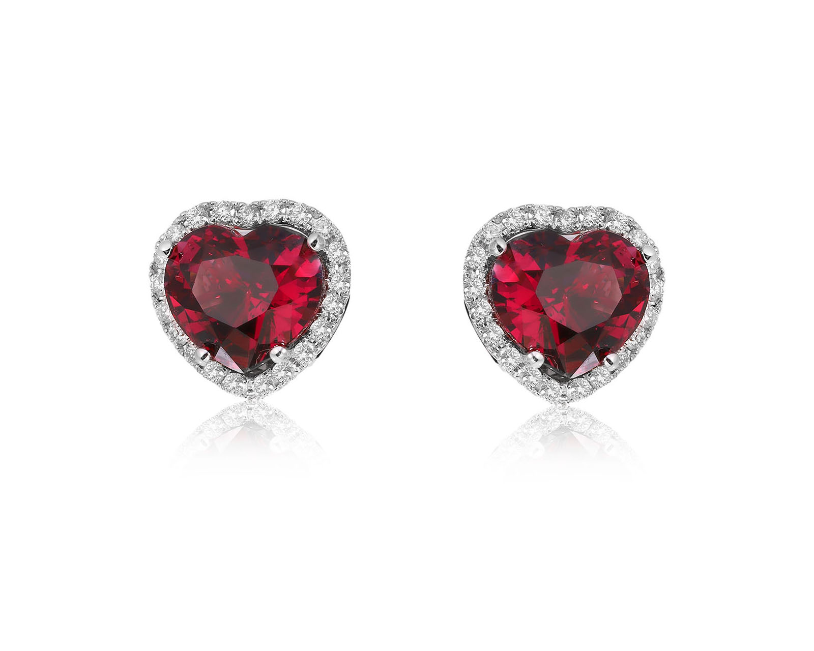 Золотые серьги с родолитами 5.33ct Evgeny Matveev 140425/Б109