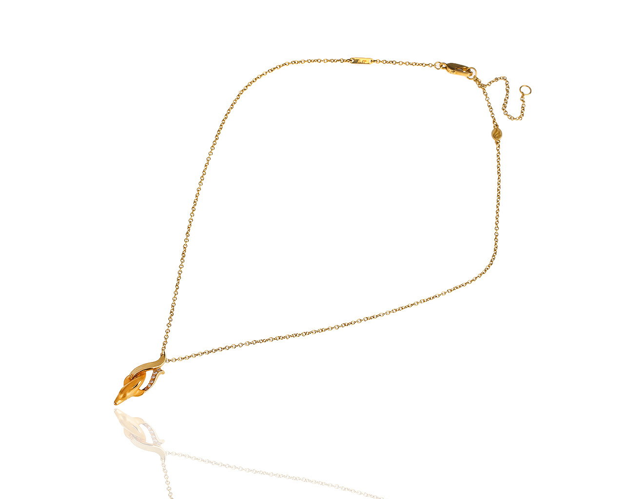 Оригинальная золотая подвеска с бриллиантами 0.04ct Magerit